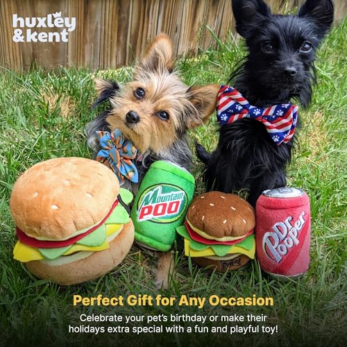 Huxley & Kent Funny Dog Toy w/Squeaker – Power Plush Squeaky Dog Toys for Small, Medium & Large Dogs – Soft Stuffed Animal for Indoor Play & Fetch - Mountain Poo, Small - size: Small, style: Mountain Poo