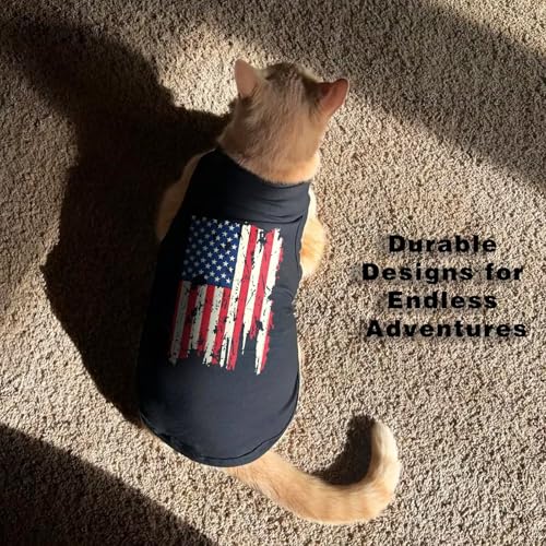 American Flag Inspired Dog Vest: Perfect Dog Shirt, Ideal Tank Top for Everyday Wear, Independence Day Celebrations Quality Materials Cute and Stylish Look Battle Damaged Grey M - color: Grey Battle Damaged Flag, size: Medium