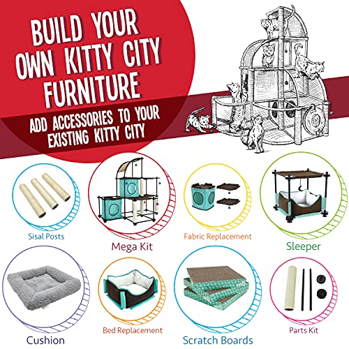 Kitty City Parts Kit - color: F) 1 Scratching Post & 2 Pipes with Joints