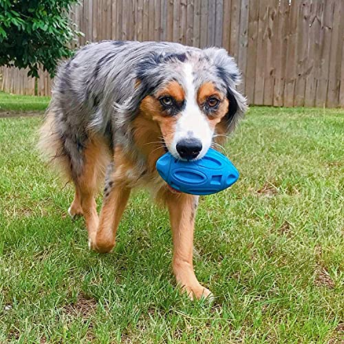 EASTBLUE Squeaky Dog Toys for Aggressive Chewers: Rubber Puppy Chew Ball with Squeaker, Almost Indestructible and Durable Pet Toy for Medium and Large Breed - color: Blue