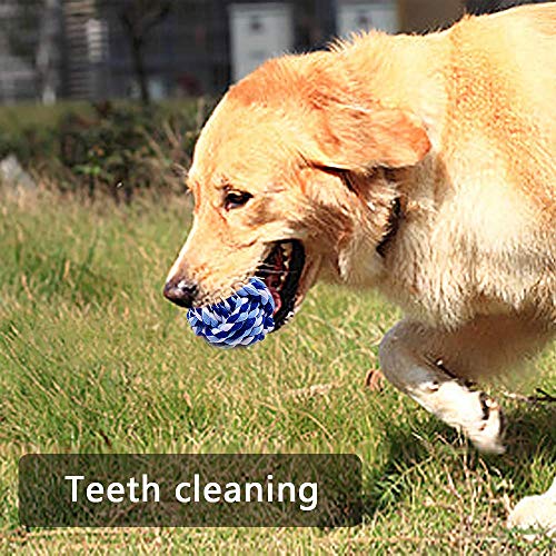 Pet Chew Toy, Knots Weave Cotton Rope, Biting Small Ball for Dogs & Cats, 3 in One Pack - style: 3 Pack