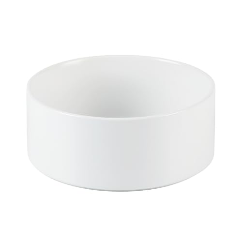 Havniva 7.3” Dog Bowl Ceramic Dog Food and Water Bowl, Durable Dog Water Bowl with Non-Slip Rubber Base Large Capacity Feeding Dishes for Medium Dogs - color: Matte White, size: 7.3 Inch