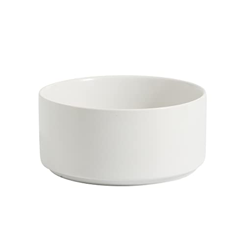 Havniva 6.1” Dog Bowl Ceramic Dog Food and Water Bowl, Durable Dog Water Bowl with Non-Slip Rubber Base Large Capacity Feeding Dishes for Small & Medium Dogs - color: Matte White, size: 6.1 Inch