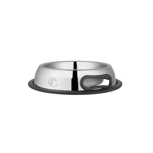Jeffers Pet Embossed No Tip Anti-Skid Stainless Steel Pet Bowls for Dogs, Cats, Puppies, Kittens – Rubber Base, Food and Water Feeding Dish for Home, Travel, Camping, Kennels -24 oz (1.5 Pints) - size: 24 oz (1.5 Pints)
