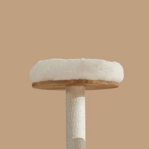 SHENGOCASE 14" Fluffy Faux Fur Cat Tree Tower Replacement Bed Cushion Pillow with Hook Tapes, Round Donut Cuddler Cat Dog Bed for Desk Table - color: White, size: 14"