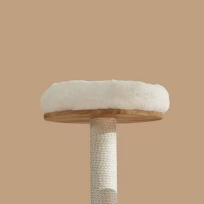 SHENGOCASE 14" Fluffy Faux Fur Cat Tree Tower Replacement Bed Cushion Pillow with Hook Tapes, Round Donut Cuddler Cat Dog Bed for Desk Table - color: White, size: 14"