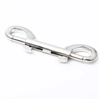 2 Pcs Double Ended Lead for Dogs, Bolt Snap Hooks Zinc Alloy Double End Clip Silver Diving Clip Trigger Snaps for Diving Dog Leash Key Chain Horse Tack Pet Feed Buckets