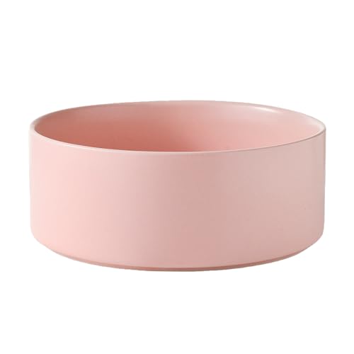8'' Ceramic Dog Bowl - 70Oz Classic Dogs Food & Water Bowl for Medium and Large Breeds, Heavy-Duty Non-Slip Dog Dish, Food Grade Stoneware Pet Bowl, Dishwasher & Microwave Safe, Pink - color: Bowl - Pink, size: 8 inch