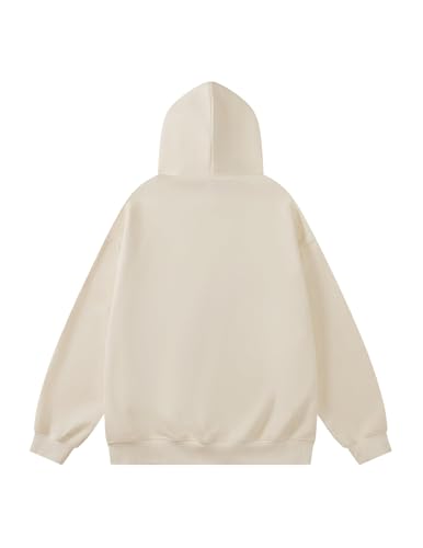 Aelfric Eden Dog Graphic Hoodie Oversized Cute Star Sweatshirt Unisex Y2k Casual Hooded Pullover - color: Apricot, size: Large