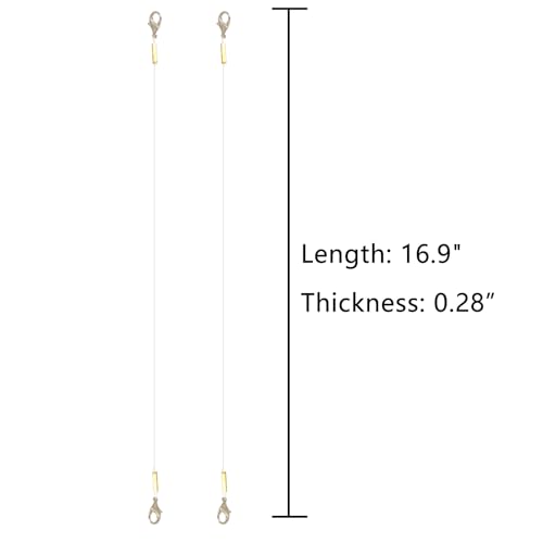Fishing Line for Cat Feather Teaser, Pack of 2, Nylon Fishing Line with Hook, Cat Feather Toy Accessory, Good Toughness, Easy to Assemble (Clear, 23.6Inch)