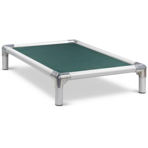 Kuranda Chewproof Elevated Dog Bed - Silver Aluminum - 35" x 23" - Heavy Duty Vinyl - Forest - color: Forest, size: Medium