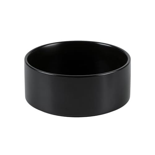 Havniva 6.1” Dog Bowl Ceramic Dog Food and Water Bowl, Durable Dog Water Bowl with Non-Slip Rubber Base Large Capacity Feeding Dishes for Small & Medium Dogs - color: Matte Black, size: 6.1 Inch