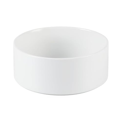YINGFAN Dog Bowls Heavy Duty Ceramic Dog Bowls Non-Slip Ceramic Basic Bowl for Dogs (28 oz) - color: White