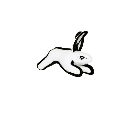TUFFY World’s Tuffest Soft Dog Toy – Barnyard JR Series, Rabbit White with Squeakers - color: White Rabbit, size: Jr