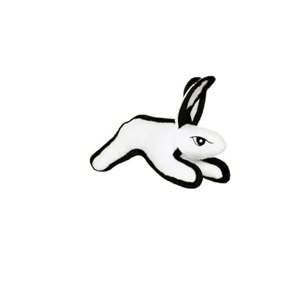 TUFFY World’s Tuffest Soft Dog Toy – Barnyard JR Series, Rabbit White with Squeakers - color: White Rabbit, size: Jr