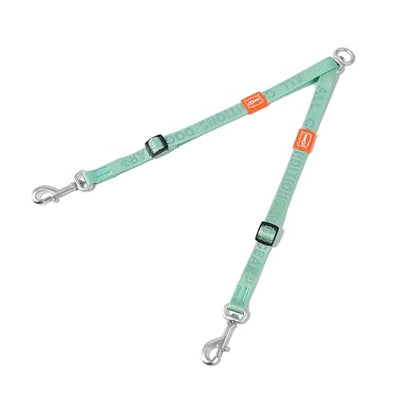 Double Dog Leash, No Tangle 360° Swivel, Adjustable Two Padded Handles, Double Clip Dog Leash Coupler Splitter Breeds (Mint Green, 4/5'' x 0.9 FT, Ultralight) - color: MintGreen, size: Pro M/L