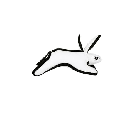 TUFFY World’s Tuffest Soft Dog Toy – Barnyard JR Series, Rabbit White with Squeakers - color: White Rabbit, size: Jr
