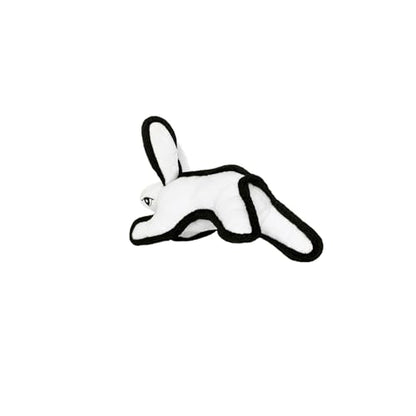 TUFFY World’s Tuffest Soft Dog Toy – Barnyard JR Series, Rabbit White with Squeakers - color: White Rabbit, size: Jr