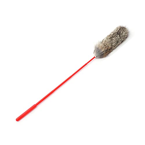 LJCM Plush Cat Teaser Wand, Bite Resistant Interactive Training Flexible Cat Toy Wand Plush for Outdoor (Grey)