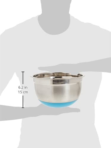 ExcelSteel 3-Quart Stainless Steel Non Skid Base Mixing Bowl - size: 3-Quart