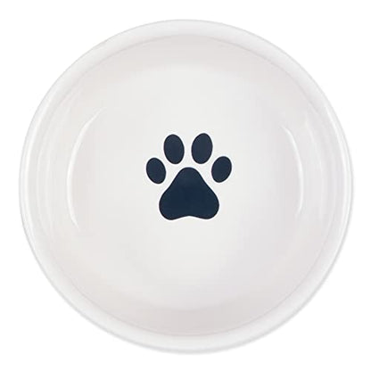 Bone Dry Ceramic Cat Bowls, Microwave & Dishwasher Safe, Small Set, 4.25x2, Navy, 2 Count - color: Navy, size: Small Set, 4.25x2"