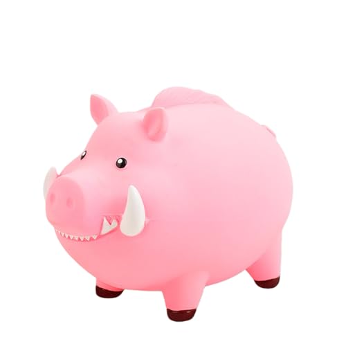 Squeaky Dog Chew Toys for Aggressive Chewers, Pink Cute Latex Chew Toys for Large and Medium, Teeth Cleaning, Playing and Chewing to Keep Busy, Interactive Squeaky Dog Toy for Boredom - color: Pink
