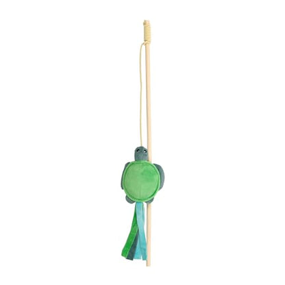 Cat Toys | Plush Turtle Teaser Cat Wand Toy | Eco Friendly Interactive Cat Toys for Indoor Cats - style: Tilly the Turtle Teaser