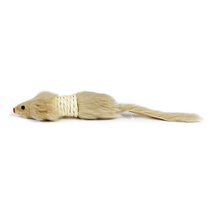 TTcat 2Pcs Cat Mice Toys,Faux Fur Cat Kicker Toys Large Mice with Long Tail Without Catnip, Interactive Catch Play Mouse Toy for Indoor Cats and Kittens.