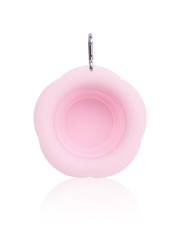 Silicone Collapsible Dog Bowls, No Splash Spill Proof Dog Travel Bowls Integrated Molding Portable Pet Bowl for Outdoor Camping Hiking(Pink, S) - color: PINK, size: S