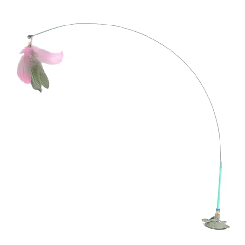 Interaction Suction Cup Cats Teasing Stick Toy for Cats Indoor Exercising Feathered Wand Hunting Rod Toy Cats Teasing Supply