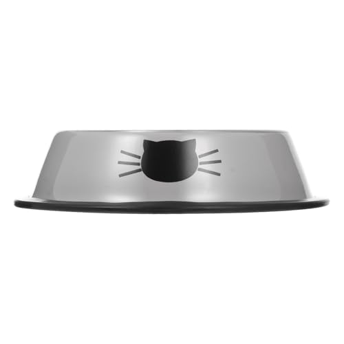 BESPORTBLE Thickened Stainless Steel Pet Bowl Set with Dual Food and Water Bowls Anti-Skid Base Gray Cat and Dog Feeding Dish for Indoor Use