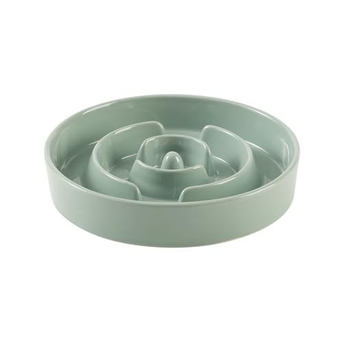 Havniva Ceramic Slow Feeder Dog Bowls, 1.2 Cups Dog Bowl Slow Feeding for Small and Medium Breed, 7.3inch Puzzle Dog Food Bowl Slow Feeder Non-Slip Anti-Gulping and Anti-Choking Reduces Bloating - color: 1 x Light Green-A, size: 7.3inch