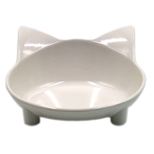 Cat Bowls, Anti-Slip Multi-Purpose Cat Food Bowl Pet Water Bowl Cat Feeding Bowl for Cats and Small Dogs (White) - color: White