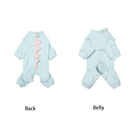 Halloween Fleece Dinosaur Dog Pajamas Adorable Costume French Bulldog Holiday Outfit Pet Cute Puppy Hoodie Cosplay Animal Costume for Small Medium Dog Christmas Winter Coat - size: XXL