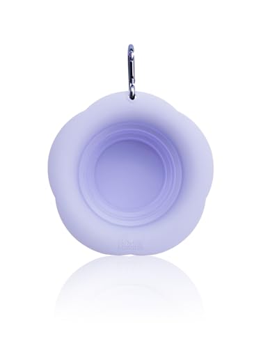 Silicone Collapsible Dog Bowls, No Splash Spill Proof Dog Travel Bowls Integrated Molding Portable Pet Bowl for Outdoor Camping Hiking (Purple, M) - color: PURPLE, size: M