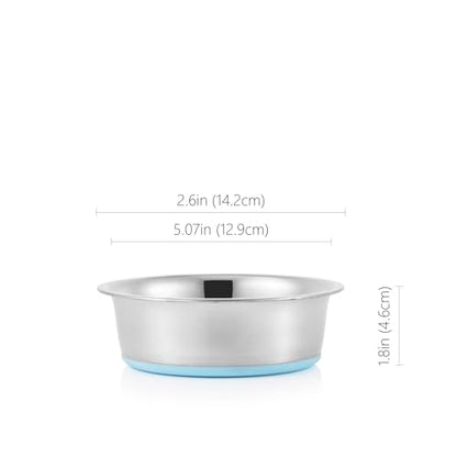 Stainless Steel Dog Bowls 2 Pack – 2 Cup Pet Food & Water Bowls with Non-Slip Rubber Base, Dishwasher Safe, for Small Dogs & Cats - size: 2 Cup