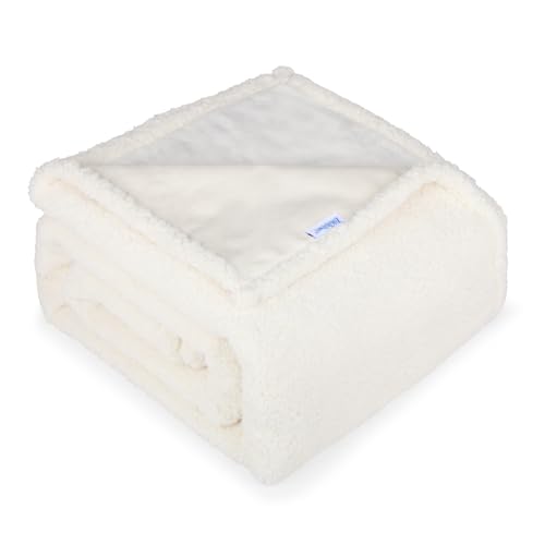 Waterproof Dog Blanket for Large Dogs - Reversible Washable Pet Blanket, Soft Sherpa Fleece Furniture Protector, Cat Throw Bed Couch, Cream,50"x60" - color: Cream, size: 50x60 Inch