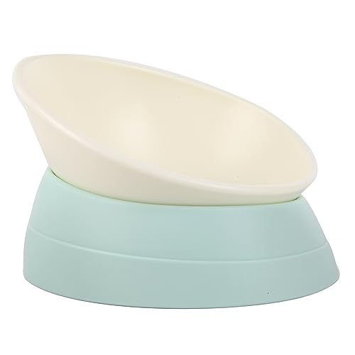 Bulldog Bowl Anti-Slip Dog Cat Dish Detachable Rubber Dog Bowl Pet Sterile Tilted Pet Feeder Slope Base (Green, 2 Cup (Small/Medium Dog)) - color: Green, size: 2 Cup ( Small/Medium Dog )