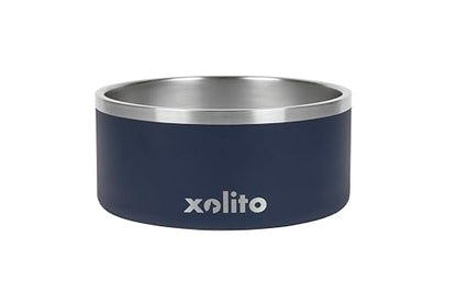 Xolito Pets Stainless Steel Dog Bowl 64 oz - Non-Slip Insulated Water Bowl for Large Dogs - Heavy Duty Double Wall Metal Feeder for Food & Water, Dishwasher Safe (Blue) - color: Blue
