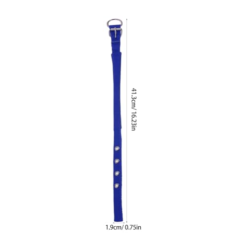 Amosfun Pet Collar Adjustable Polyester Cat Collar Soft Wear-Resistant Kitten Accessories with Alloy Buckle Blue S for Outdoor and Party Use