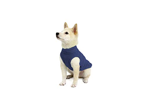 Gooby Stretch Fleece Vest Dog Sweater - Indigo Blue, X-Small - Warm Pullover Super Stretchy Fleece Dog Jacket for Small to Large Dogs - color: Indigo Blue, size: X-Small Length (7")