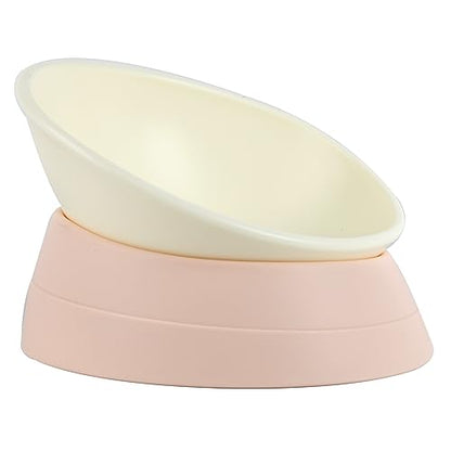 Bulldog Bowl Anti-Slip Dog Cat Dish Detachable Rubber Dog Bowl Pet Sterile Tilted Pet Feeder Slope Base (Lightpink, 3.5 Cup (Medium/Large Dog)) - color: Lightpink, size: 3.5 Cup ( Medium/Large Dog )
