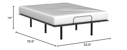Lucid L150 Adjustable Base – Bed Frame with Head and Foot Incline – Wireless Remote Control – Premium Quiet Motor, Full size - size: Full, style: L150