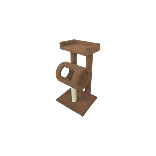 Cat Tree Perch for Large Cats - Durable Cat Play Tower Brown - color: Brown