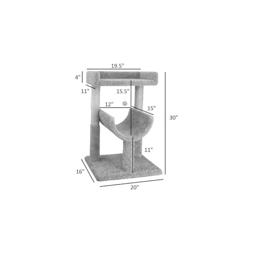 HomeStock Cat Tree Perch for Large Cats - Durable Cat Play Tower Dark Gray - color: Dark Gray