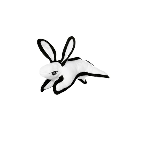 TUFFY World’s Tuffest Soft Dog Toy – Barnyard JR Series, Rabbit White with Squeakers - color: White Rabbit, size: Jr