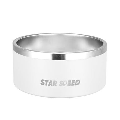 100oz Large Stainless Steel Dog Bowl. Extra Large Water Bowls for Large Dogs with Rubber Bottom, Drop Resistant and Durable, Keeps Cold, Fits Different Size Big Dog Food Bowls.(100 OZ, White) - color: White, size: 100oz