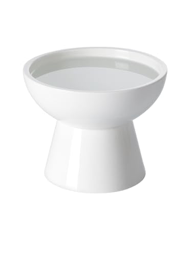 LoeJan Elevated Cat Food and Water Bowls Set, Extra Wide and Raised Ceramic Bowls, Anti-Vomit Whisker-Free Pressure Cat Feeder for Kittens to Adult Cats and Small Dogs (White, Water Bowl) - color: White, size: Single (Water Bowl)