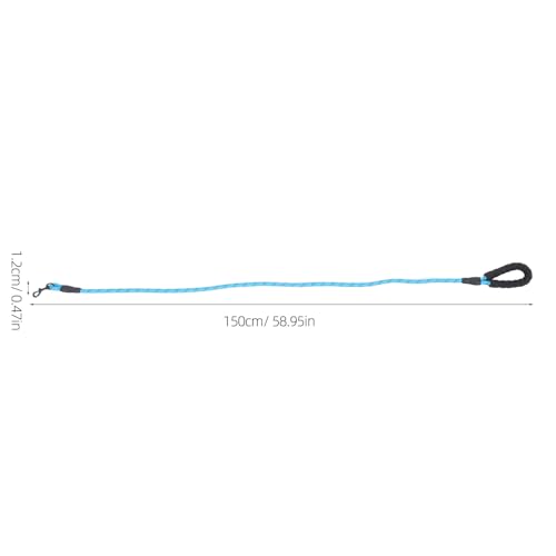 Toyvian Reflective Dog Leash Rope with Padded Handle, Heavy Duty Nylon 1.2cm X 150cm, Outdoor Walking Traction Leash for Small to Large Dogs