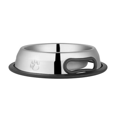 Jeffers Pet Embossed No Tip Anti-Skid Stainless Steel Dog Cat Puppy Kitten Bowls – Rubber Base Food Water Dish for Home Travel Camping Kennel, Durable Dishwasher Safe Feeding Bowl - 96 oz (3 Quart) - size: 96 oz (3 Quarts)